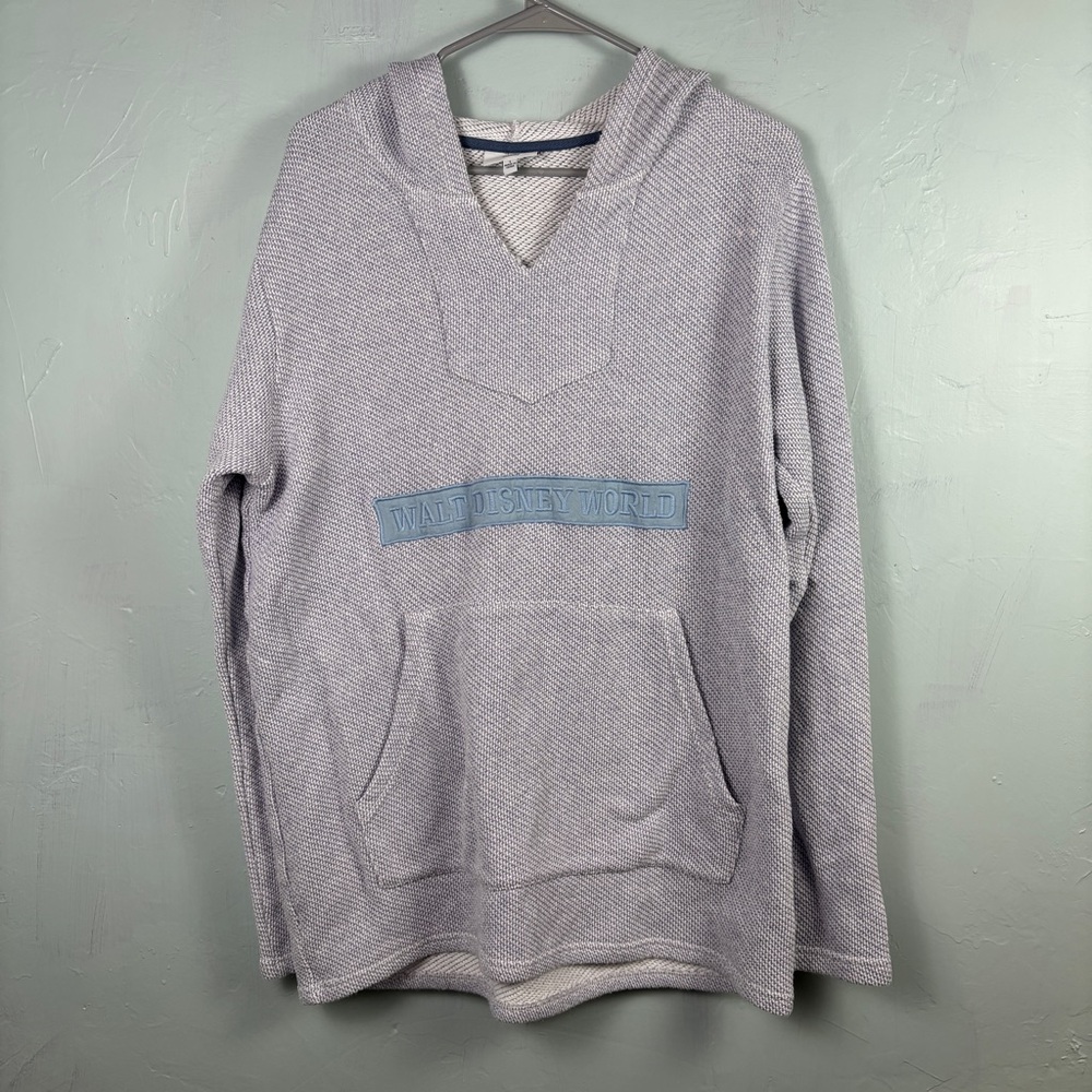 Disney World Gray Woven Baja Style Hooded Poncho